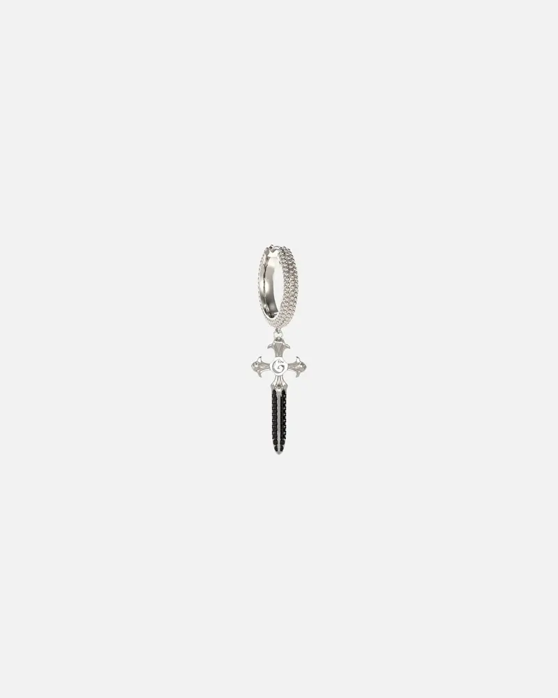 Guess Mainline Rebel Knight Dagger Crystal Earring Silver 1