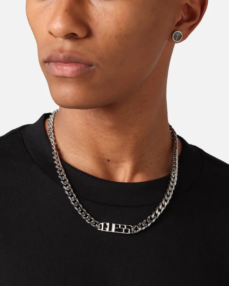 Guess Mainline Vegas 21" Guess Logo 7Mm Necklace Silver 1