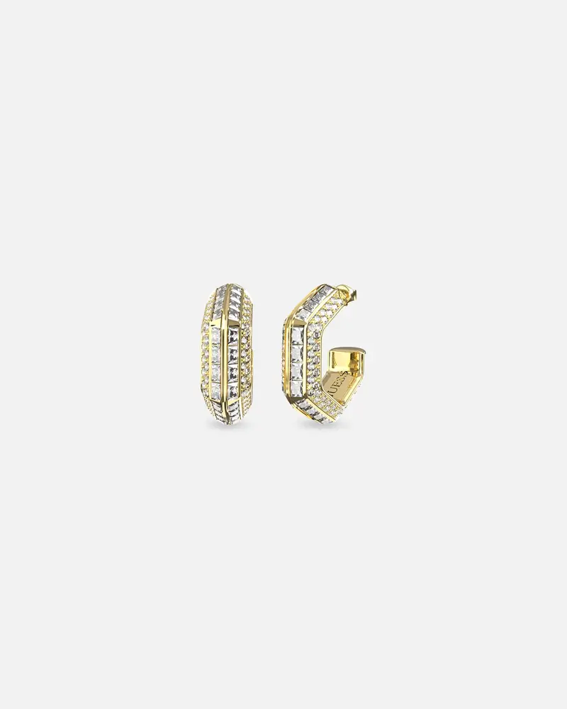 Guess Mainline Women's Lioness Queen Octagon Hoop Earrings Gold 1