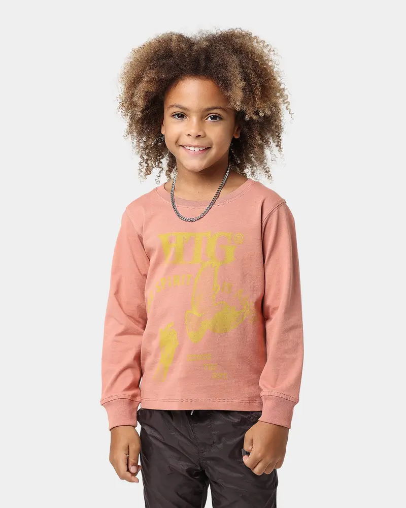 Honor The Gift Kids' Holiday Alive Long-Sleeve T-Shirt Terra Cotta 1