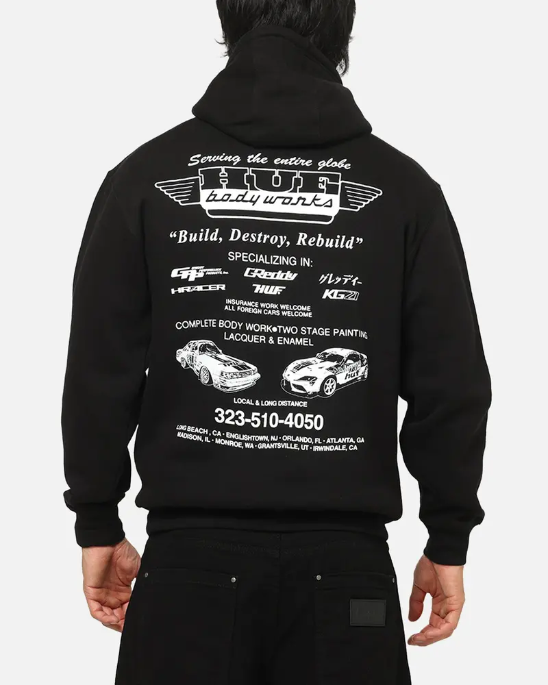 Huf X Greddy Body Works Hoodie Black 1