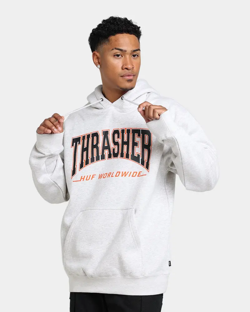 Huf X Thrasher Bayview Pullover Hoodie Athletic Heather 1