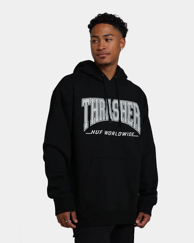 Huf X Thrasher Bayview Pullover Hoodie Black 1