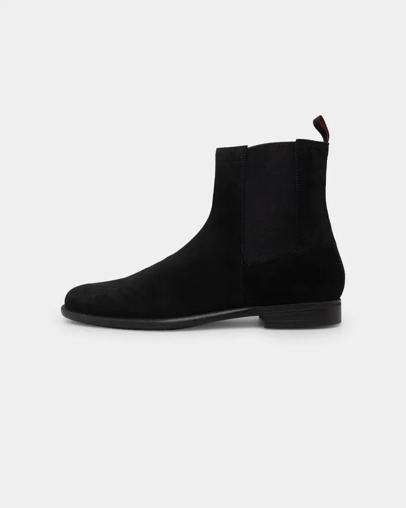 Hugo Boss Kyron Chelsea Suede Boots Black 1
