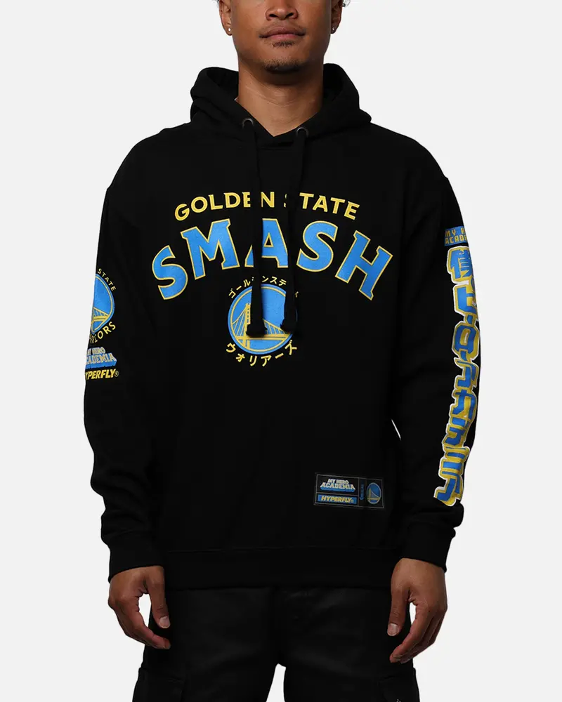 Hyperfly X My Hero Academia X Nba Golden State Warriors Hoodie Black 1