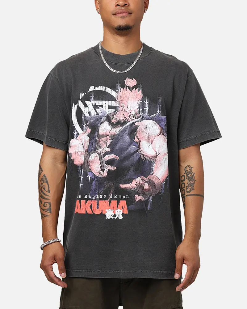 Hypland X Street Fighter Akuma T-Shirt Washed Black 1