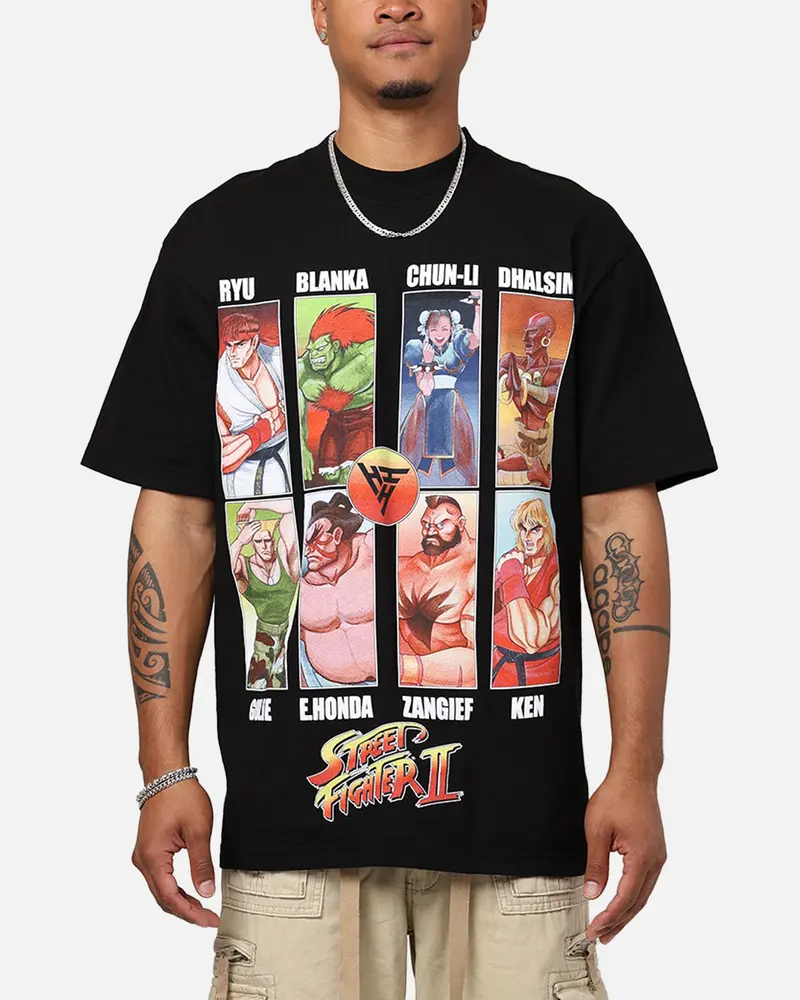 Hypland X Street Fighter Grid T-Shirt Black 1