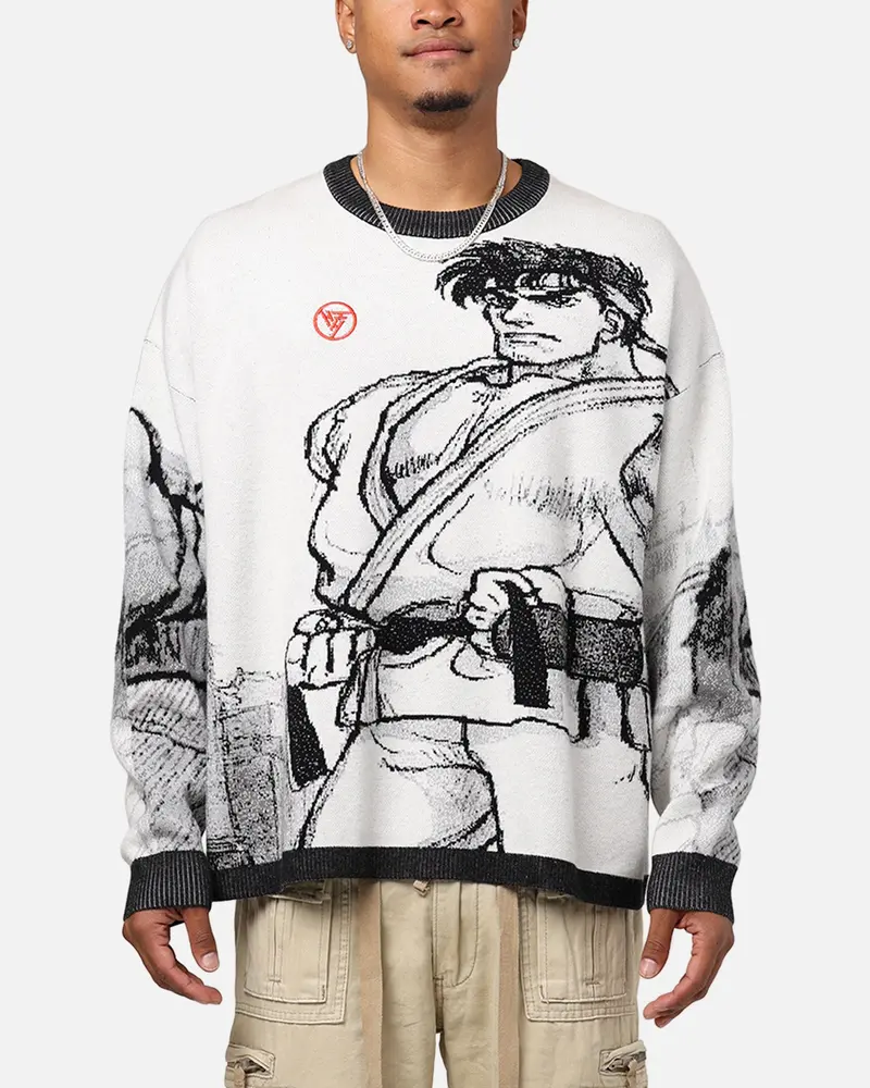 Hypland X Street Fighter Ryu Cropped Sweater White/Black 1