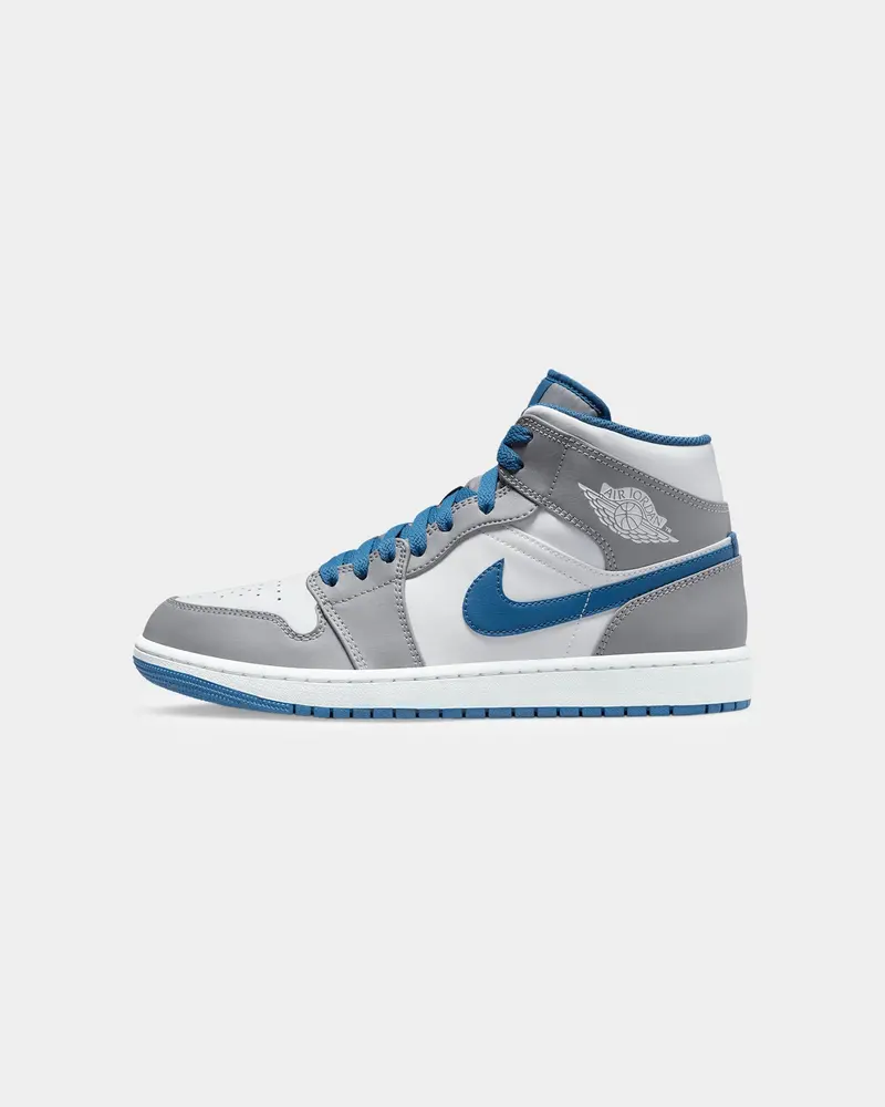 Jordan Air Jordan 1 Mid "True Blue" Cement Grey/White-Blue 1