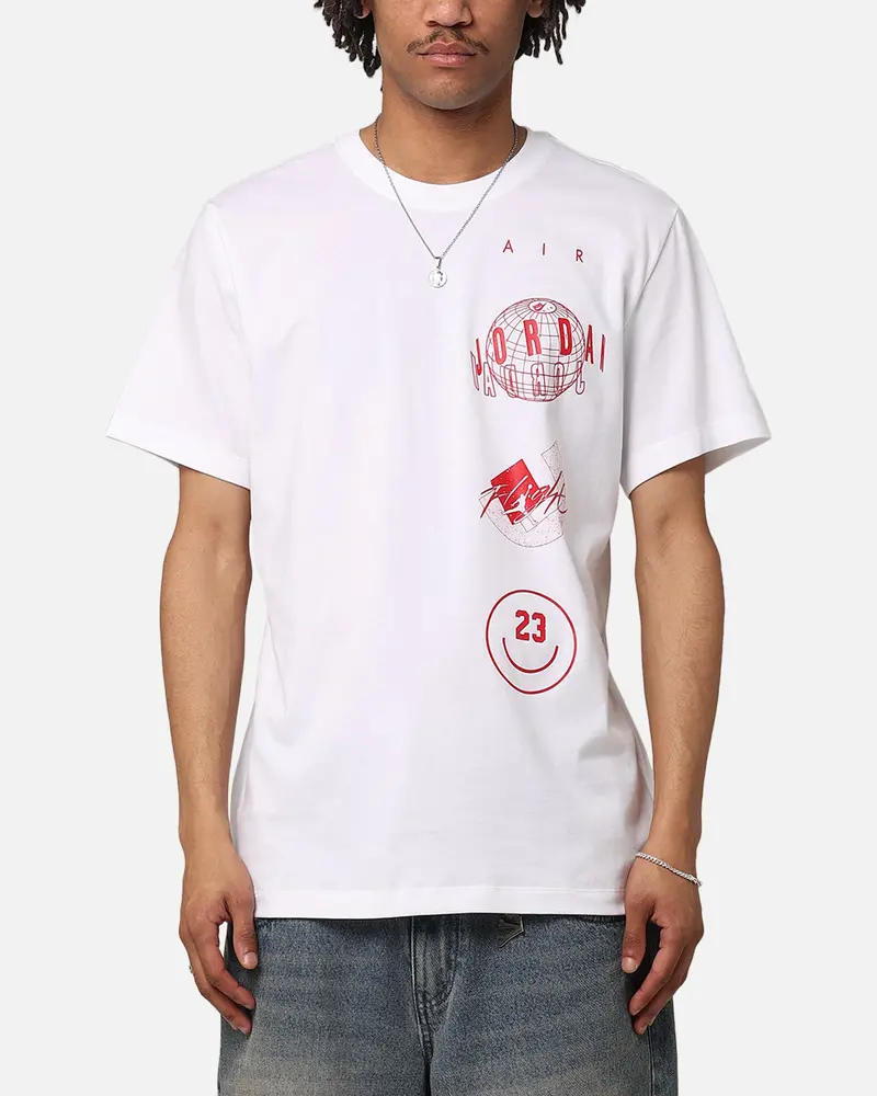 Jordan Brand Logo Stack T-Shirt White/Gym Red 1