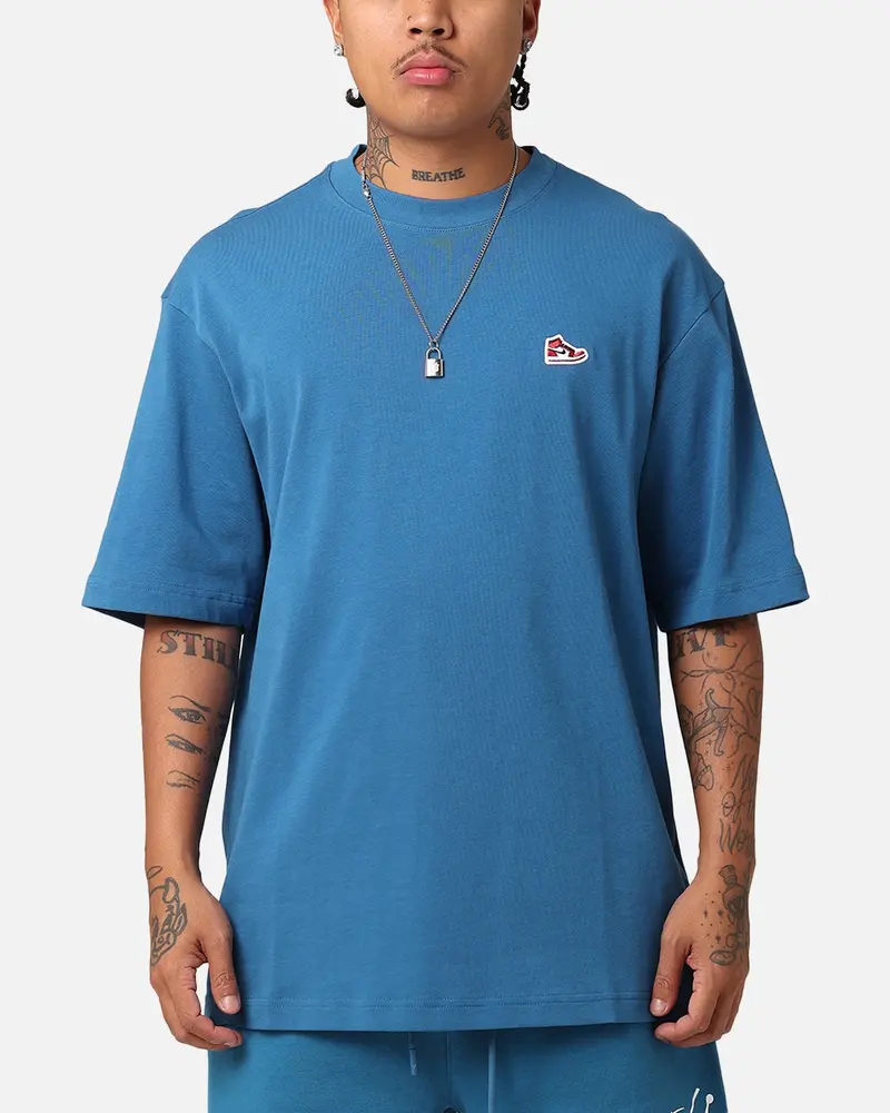 Jordan Brand Sneaker Patch Crewneck T-Shirt Industrial Blue 1