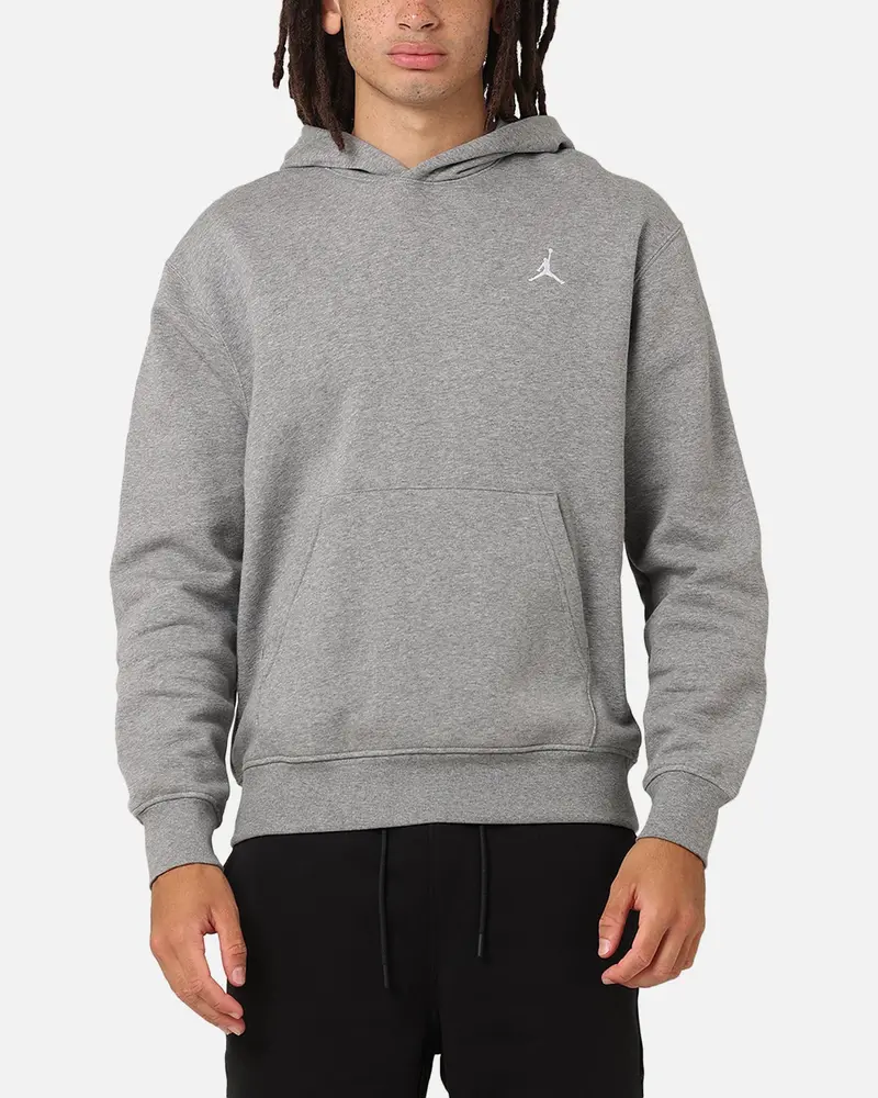 Jordan Brooklyn Fleece Pullover Hoodie Carbon Heather/White 1