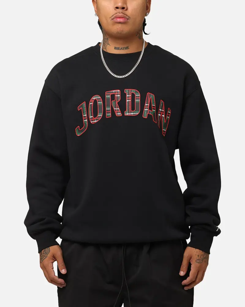 Jordan Essentials Holiday Fleece Crewneck Black/Sail 1