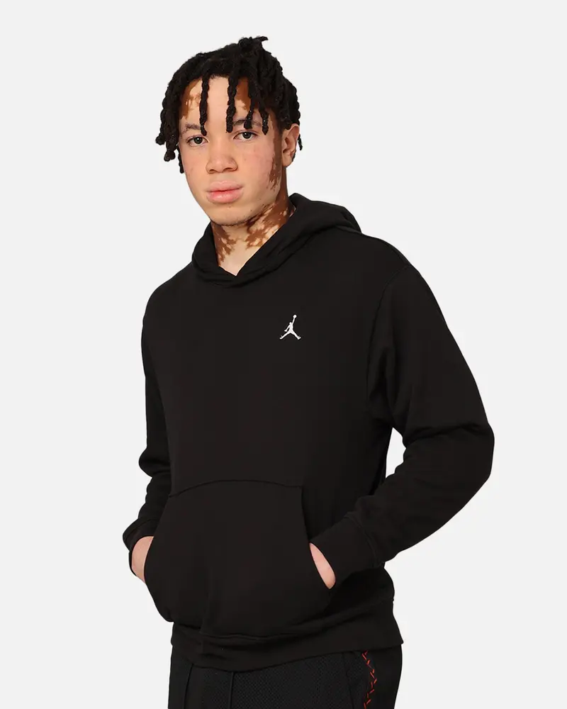 Jordan Essentials Loopback Fleece Pullover Hoodie Black/Black/White 1