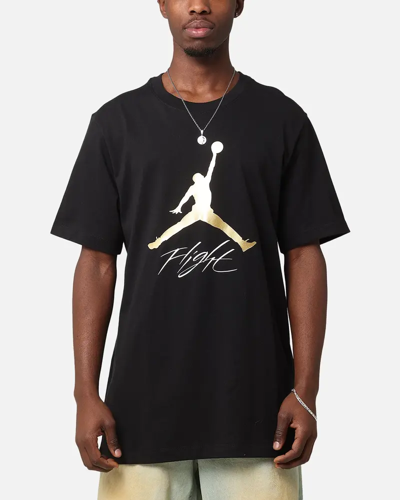 Jordan Jumpman Flight T-Shirt Black/Metallic Gold 1