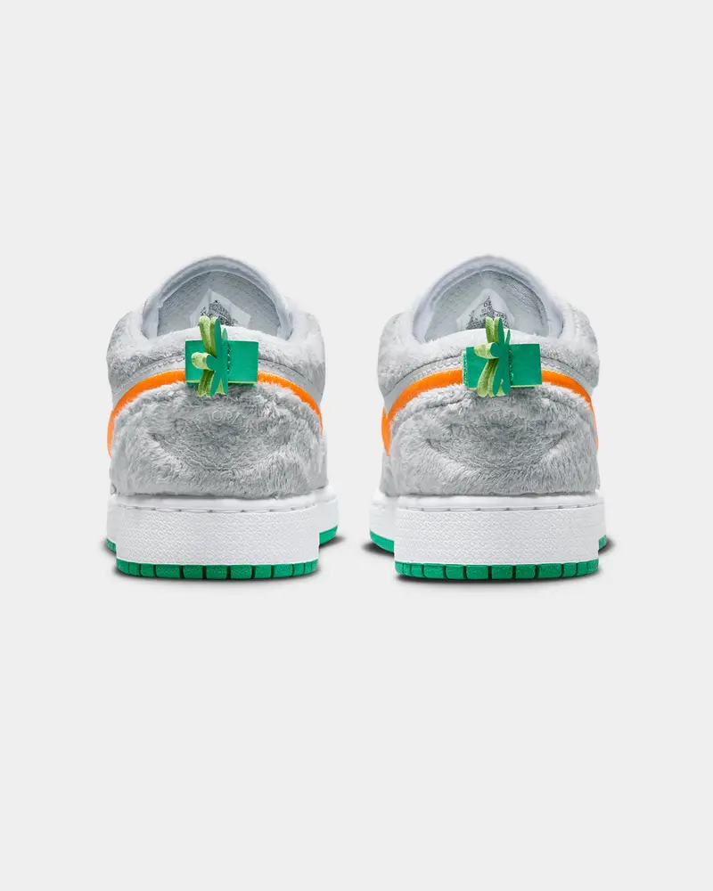 Jordan Kids' Air Jordan 1 Low Se (Gs) "Rabbit" Light Smoke Grey/Total Orange/White/Stadium Green 3