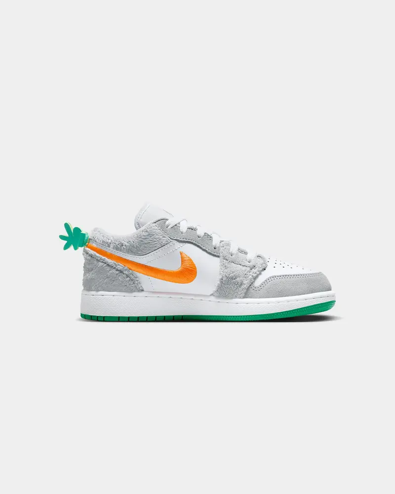 Jordan Kids' Air Jordan 1 Low Se (Gs) "Rabbit" Light Smoke Grey/Total Orange/White/Stadium Green 4
