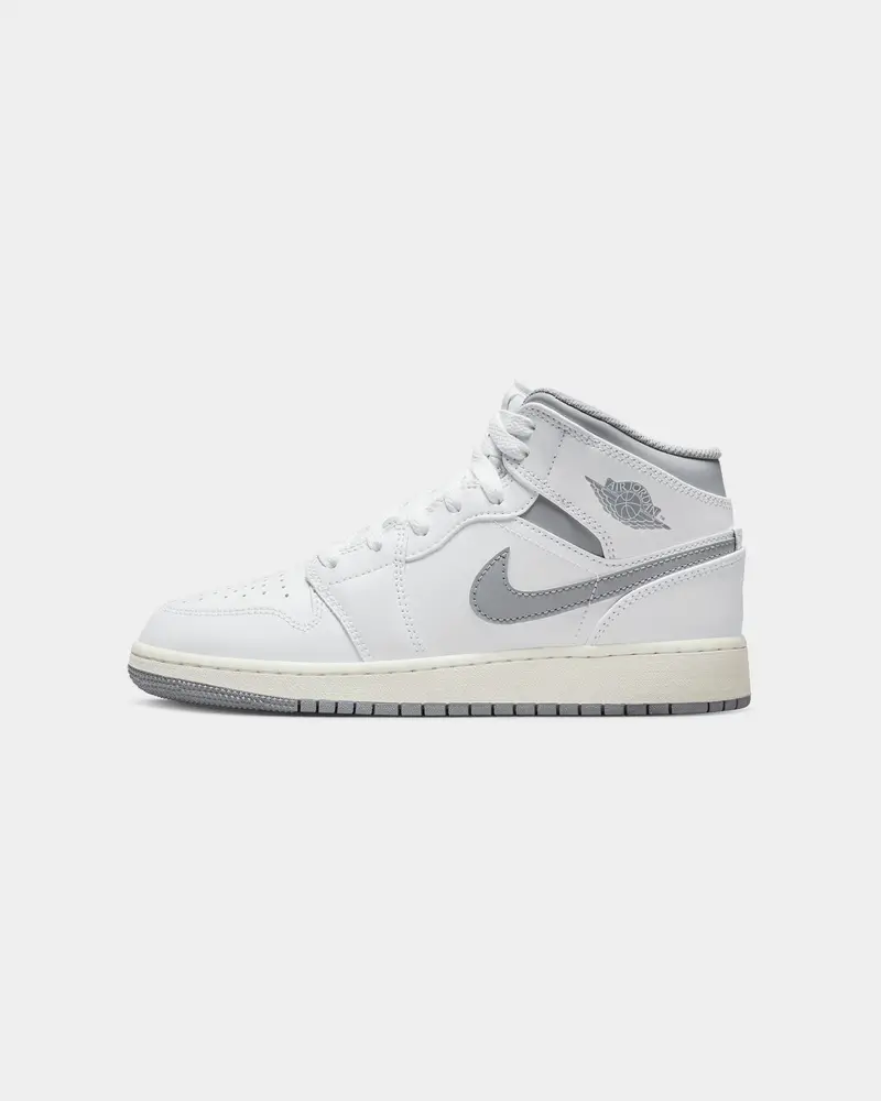Jordan Kids' Air Jordan 1 Mid (Gs) "Vintage Grey" White/Stealth 1