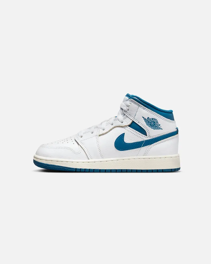Jordan Kid's Air Jordan 1 Mid Se (Gs) White/Industrial Blue 1