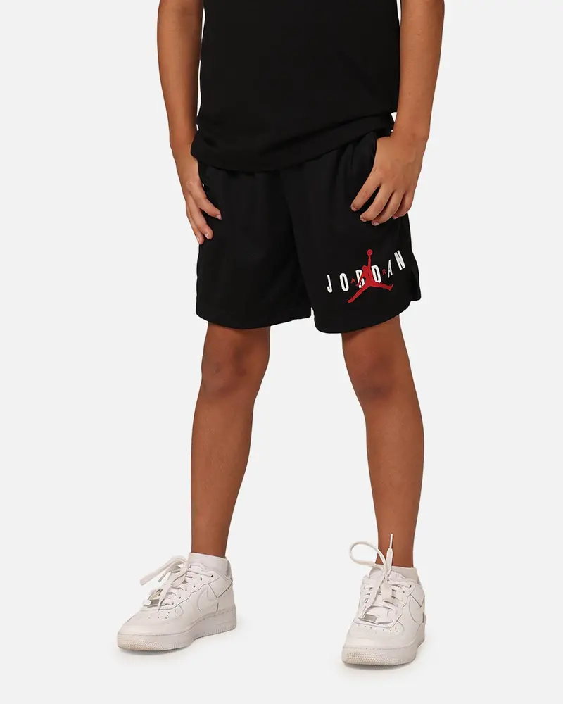 Jordan Kids' Essentials Graphic Mesh Shorts Black 1