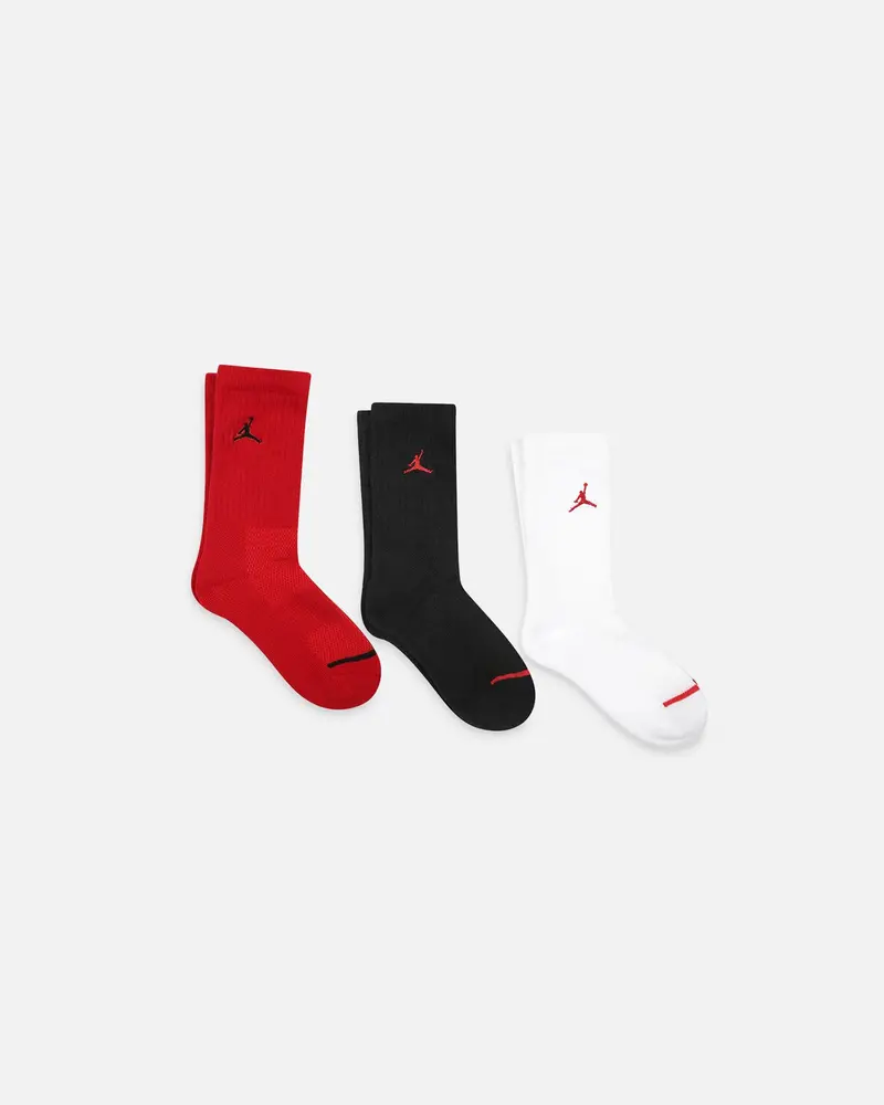 Jordan Kids' Jumpman Crew Socks 3 Pack Gym Red 1