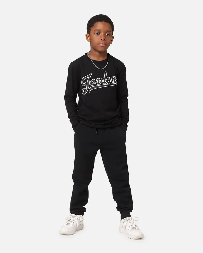 Jordan Kids' Major League Jordan Script Long Sleeve T-Shirt Black 1