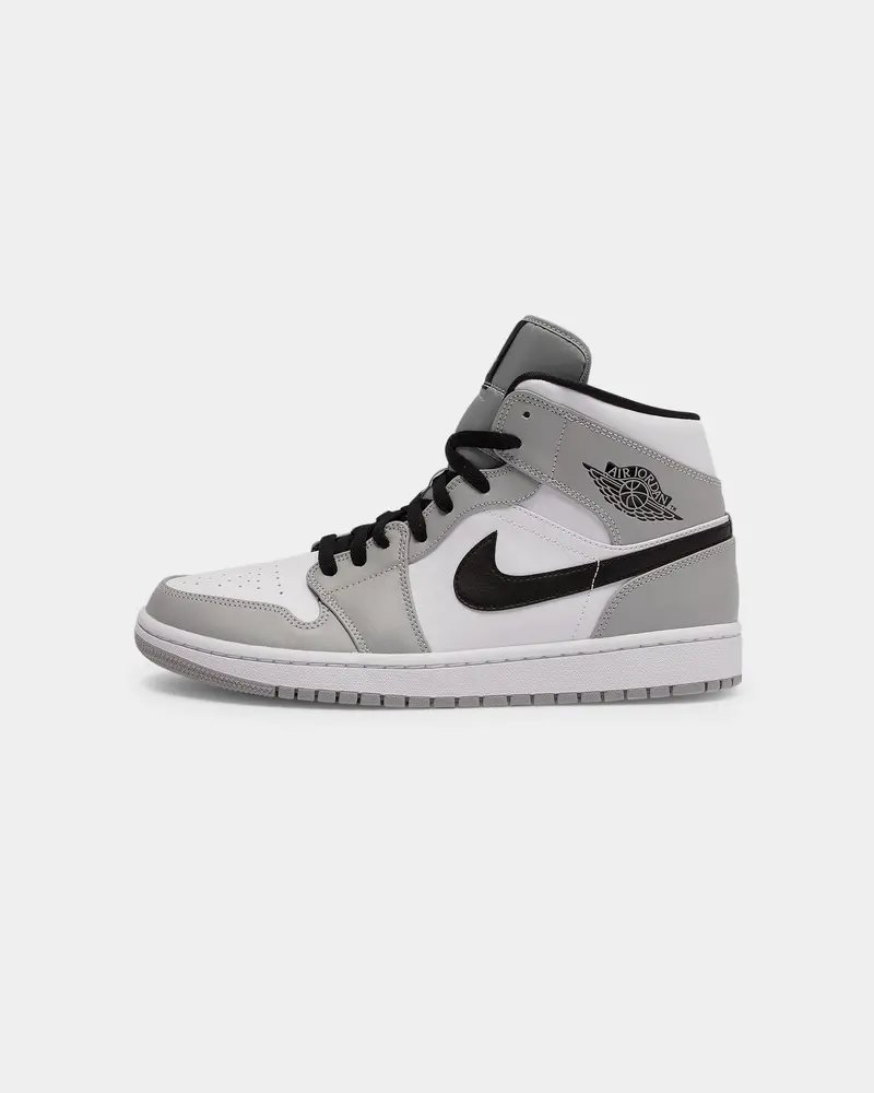 Jordan Men's Air Jordan 1 Mid 'Light Smoke Grey' Grey/Black/White 1
