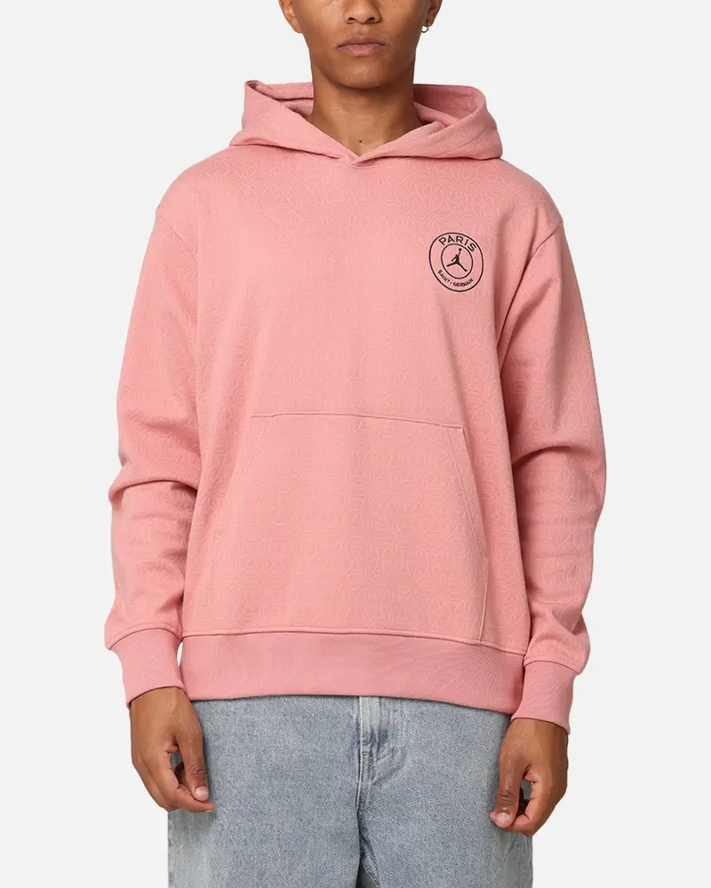 Jordan Paris Saint-Germain Statement Fleece Pullover Hoodie Rust Pink/Pink 1