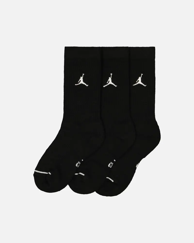 Jordan U J Everyday Cush Poly Crew Socks 3 Pack Black/White 1