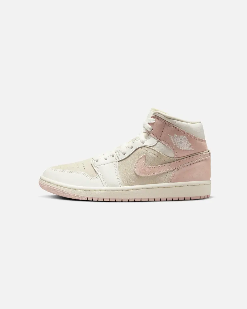 Jordan Women's Air Jordan 1 Mid Se "Seesucker" Coconut Milk/Legend Pink 1