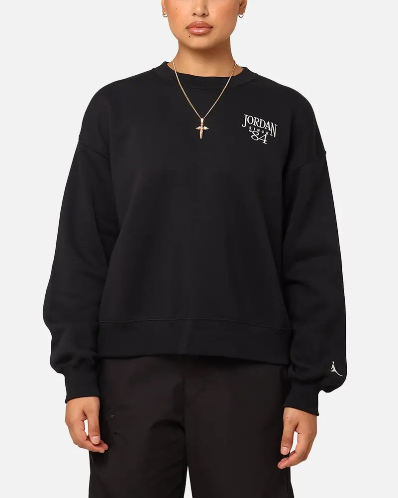 Jordan Women's Brooklyn Fleece Crewneck Black/Sail 1
