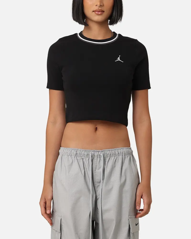 Jordan Women's Cropped Knit Top Black/White 1