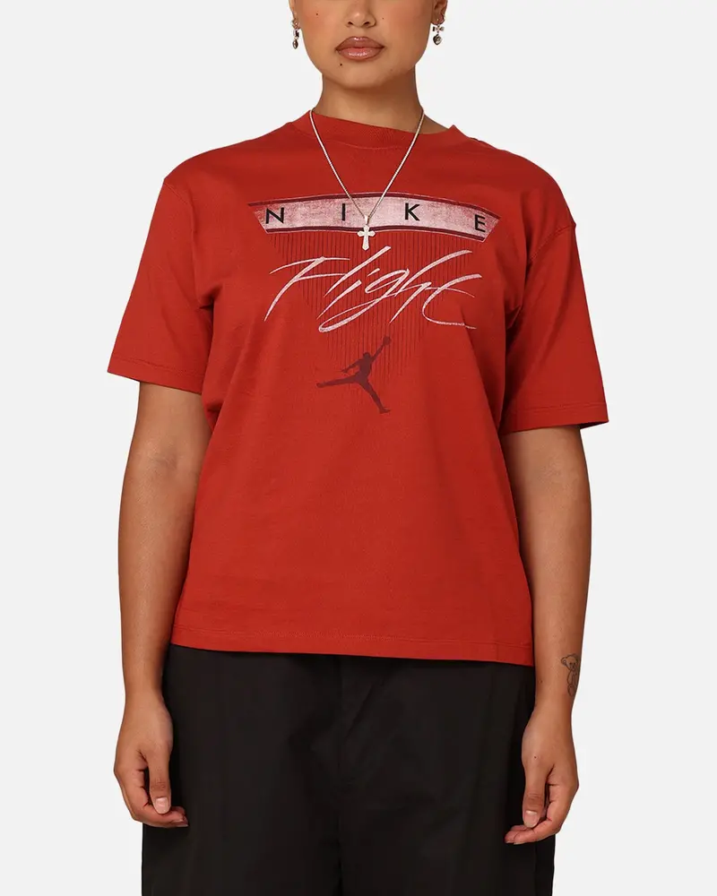 Jordan Women's Flight Heritage Graphic T-Shirt Dune Red/Dusty 1