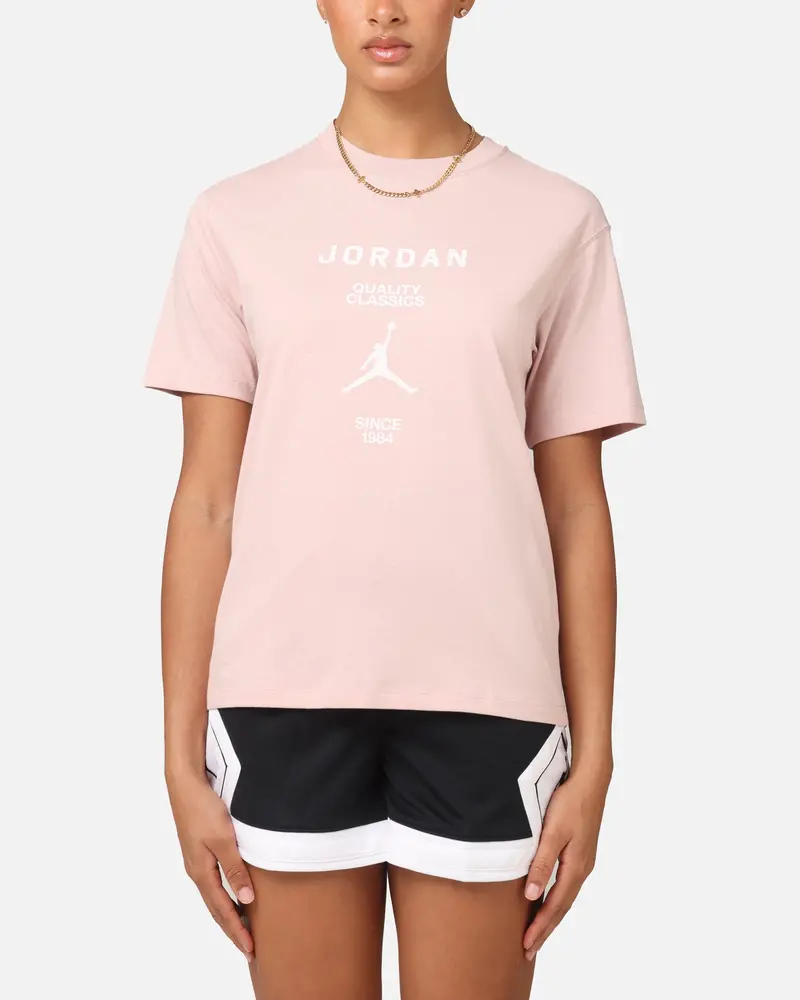Jordan Women's Graphic Girlfriend T-Shirt Pink Oxford/White 1