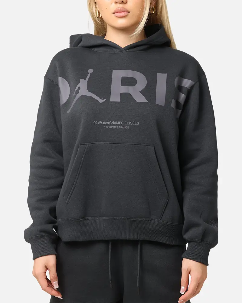 Jordan Women's Paris Saint-Germain Brooklyn Fleece Graphic Pullover Hoodie Off Noir 1