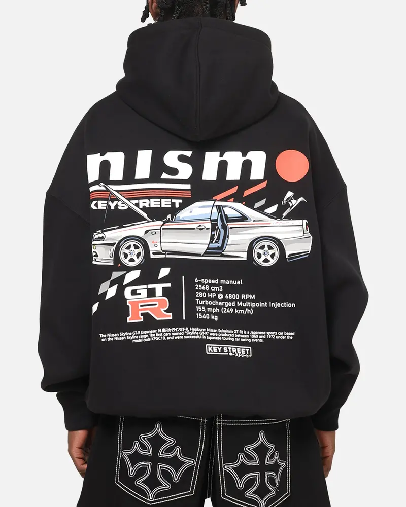 Key Street R34 Gtr Premium Hoodie Black 1