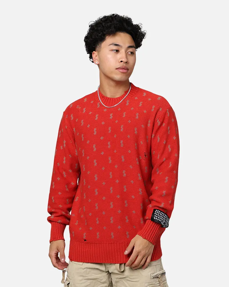 Ksubi Allstar Knit Torch Crewneck Red 1