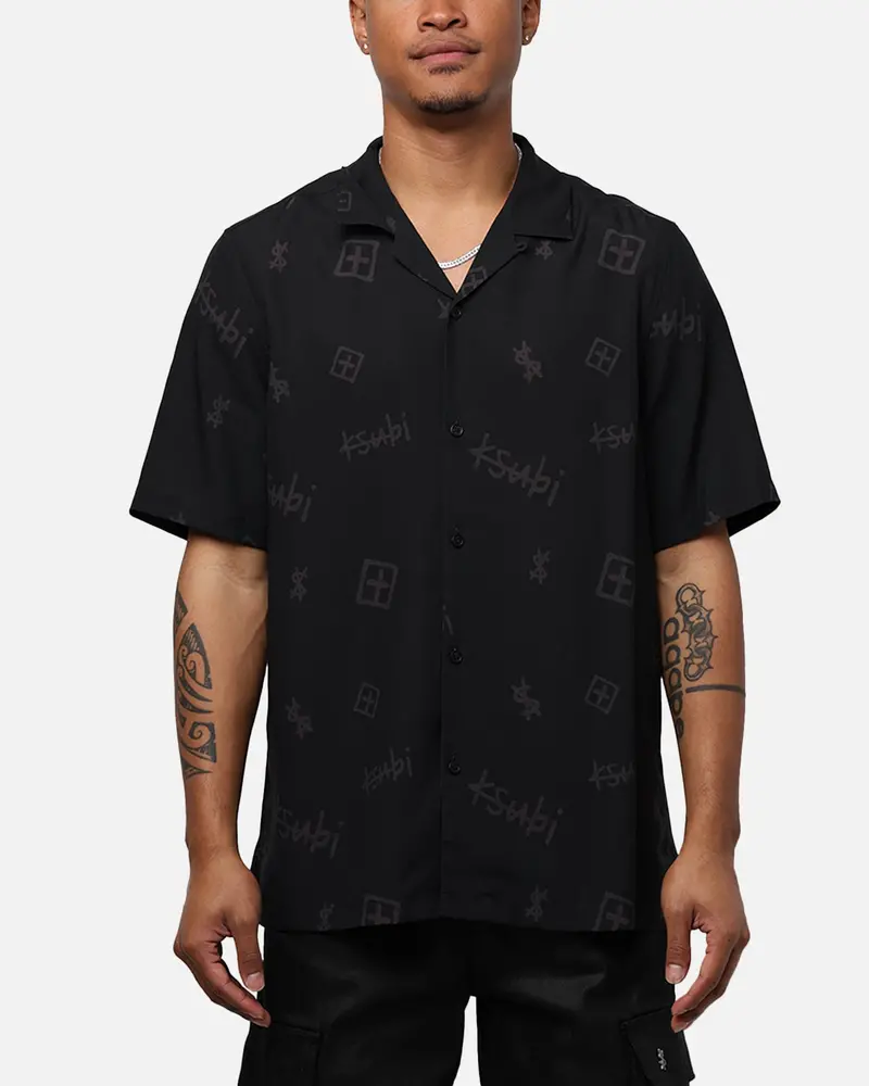Ksubi Box Resort Short Sleeve Shirt Black 1