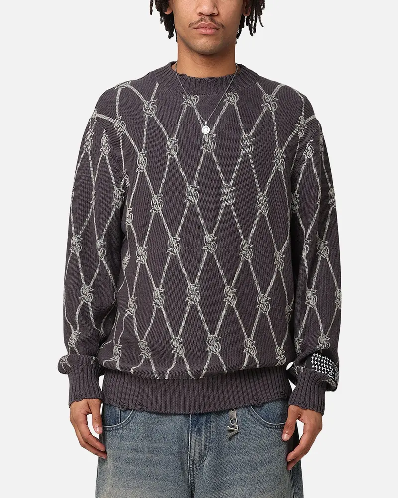 Ksubi Diamond Dollar Knit Crewneck Grey 1