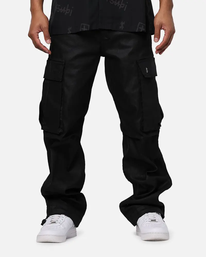 Ksubi Fugitive Cargo Waxed Jeans Black 1