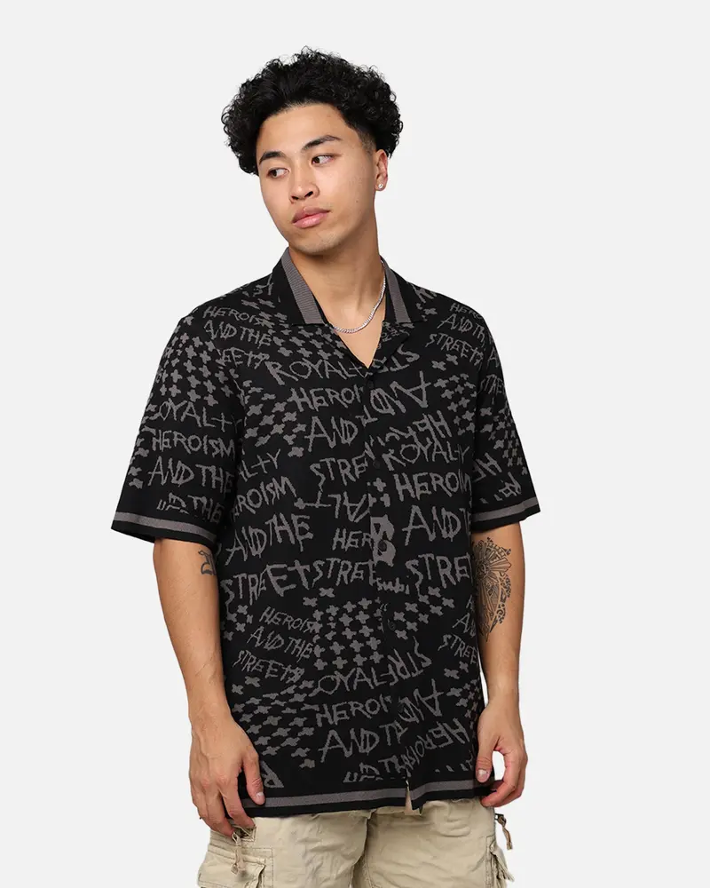 Ksubi Heroism Knit Resort Short Sleeve Shirt Black 1
