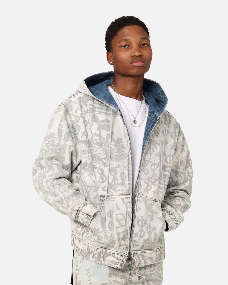 Ksubi Kollage Zip Hoodie Icey Denim 1