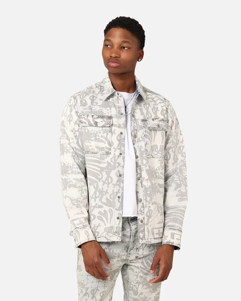 Ksubi Scorpio Long Sleeve Shirt Kollage Icey Denim 1