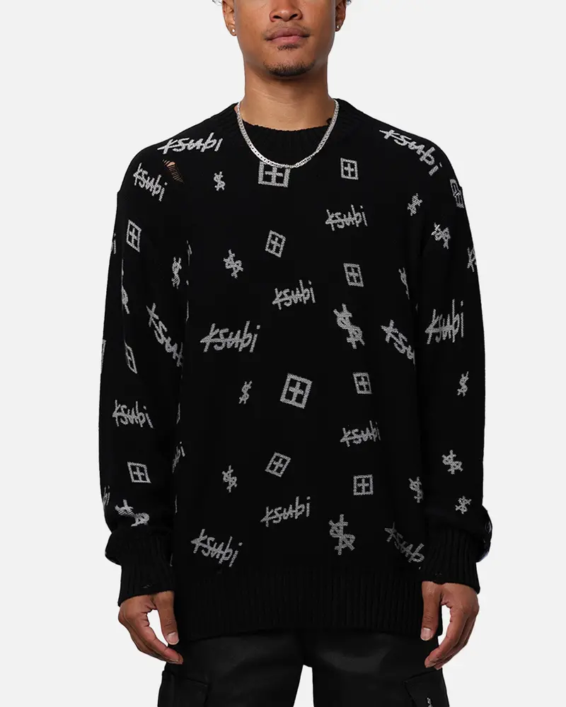Ksubi Trash Box Knit Crewneck Black 1