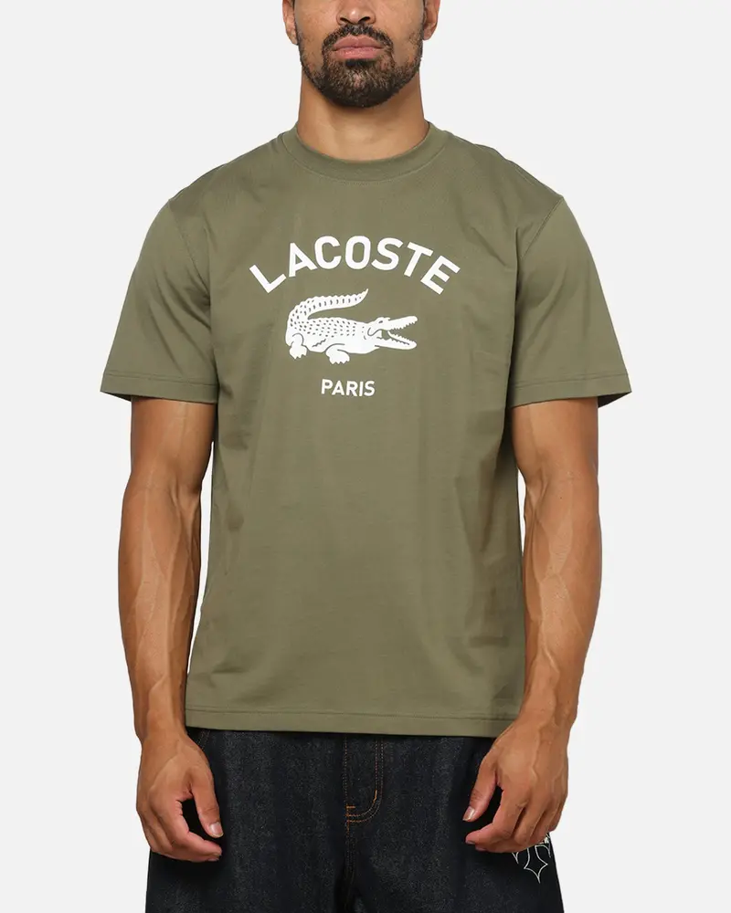 Lacoste Soft Branding Croc Logo T-Shirt Olive 1