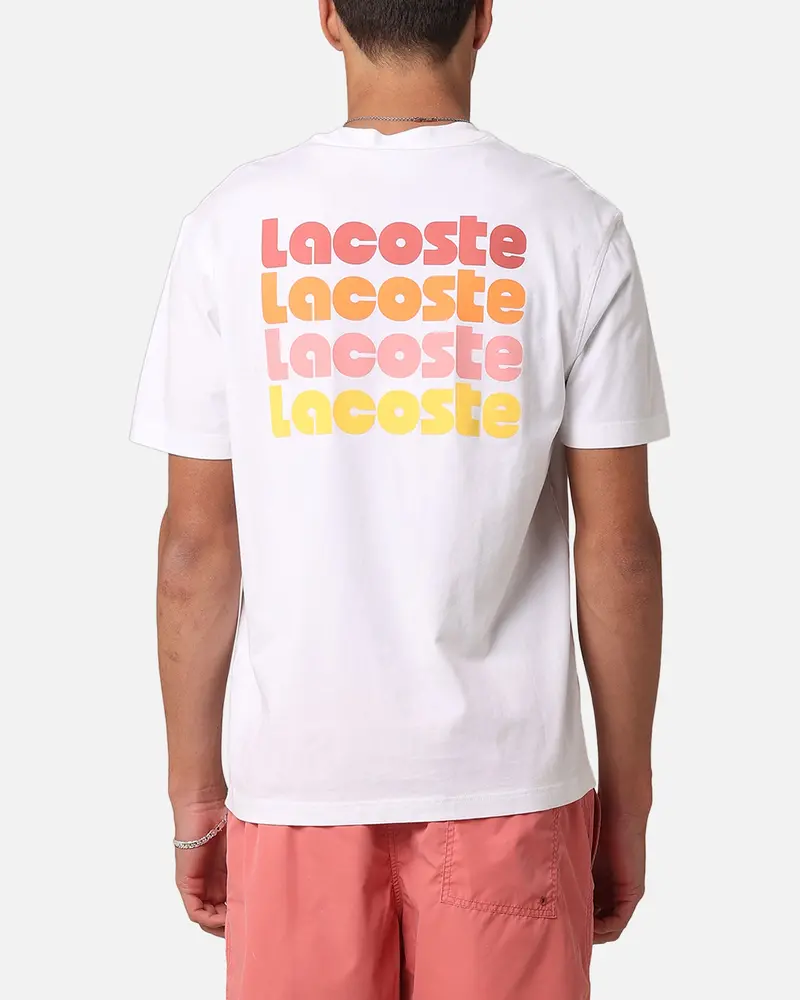 Lacoste Sunbleached Back Graphic T-Shirt White 1