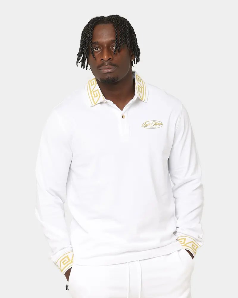 Last Kings City Of Angels Long Sleeve Polo Shirt White 1