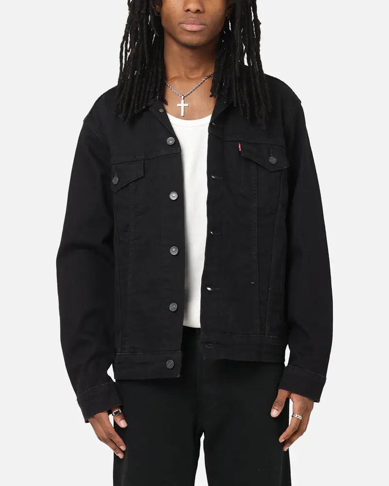 Levi Strauss And Co Denim Trucker Jacket Black 1