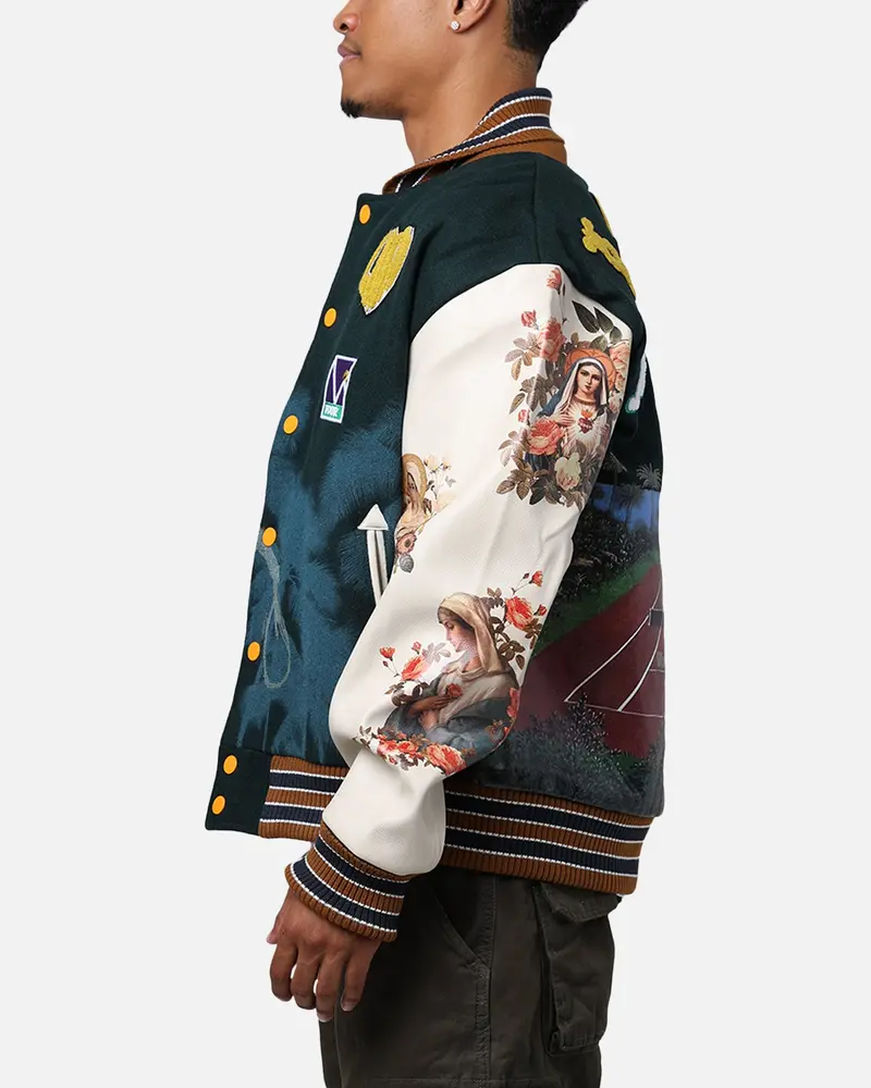 Lifted Anchors "Kournikova" Varsity Tennis Jacket Deep Green 5