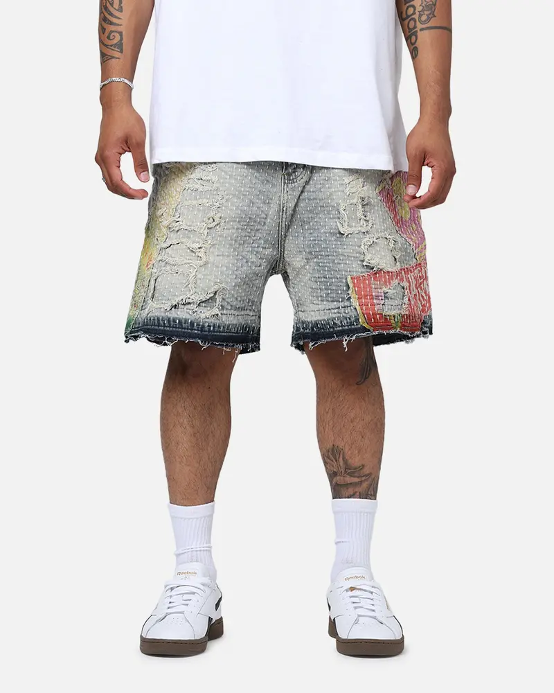 Lifted Anchors "Maria" Boro Shorts Blue Bleached 1